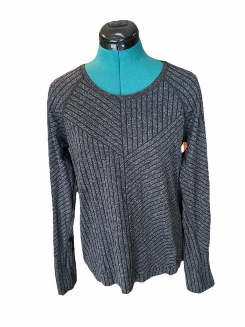 Womens All in Motion Dark Grey Long Sleeve Active Top, Size Large